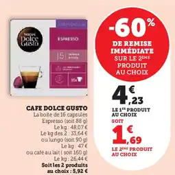 Super U Cafe dolce gusto offre