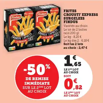 Super U Frites crousti' express surgelees findus offre