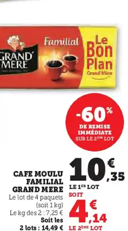 Super U Cafe moulu familial grand mere offre