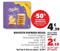 Super U Biscuits fourres milka offre