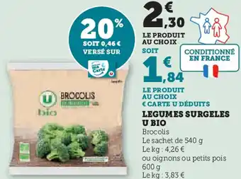 Super U Legumes surgeles u bio offre