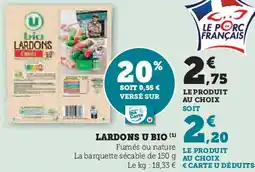 Super U Lardons u bio offre