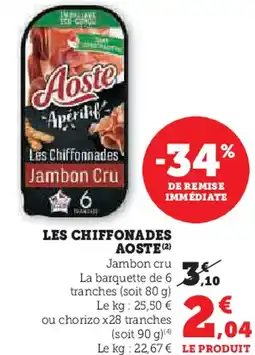 Super U Les chiffonades aoste offre