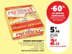 Super U Beurre president offre