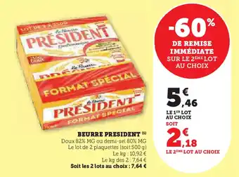 Super U Beurre president offre