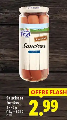 Lidl Saucisses fumées offre