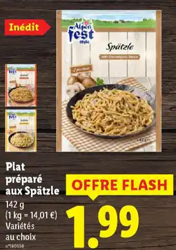 Lidl Plat préparé aux Spätzle offre