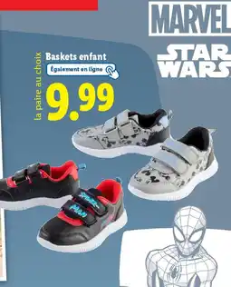 Lidl MARVEL STAR WARS Baskets enfant offre