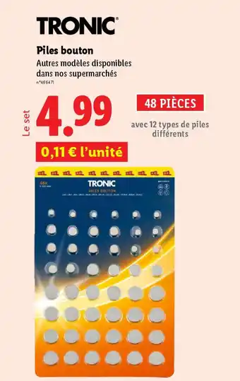 Lidl TRONIC Piles bouton offre