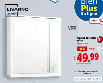 Lidl LIVARNO HOME Armoire de toilette miroir offre