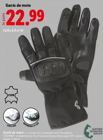 Lidl Gants de moto offre