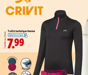 Lidl CRIVIT T-shirt technique femme offre