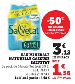 Super U SALVETAT Eau minerale naturelle gazeuse offre