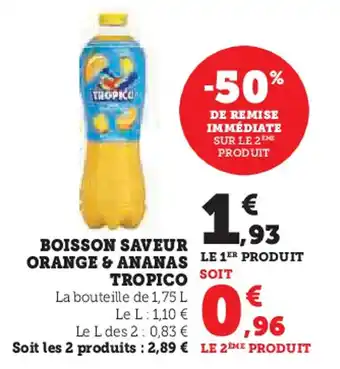 Super U TROPICO Boisson saveur orange & ananas offre