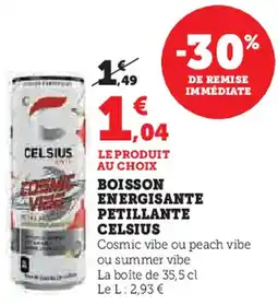 Super U CELSIUS Boisson energisante petillante offre