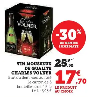 Super U CHARLES VOLNER Vin mousseux de qualite offre