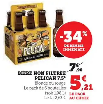 Super U PELICAN Biere non filtree 7,5° offre