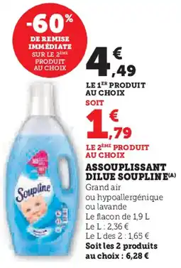 Super U SOUPLINE Assouplissant dilue offre