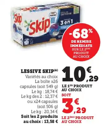 Super U SKIP Lessive offre