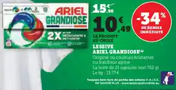 Super U ARIEL Lessive grandiose offre