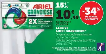 Super U ARIEL Lessive grandiose offre