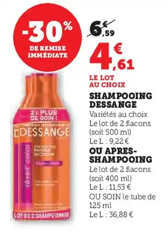 Super U Shampooing dessange offre