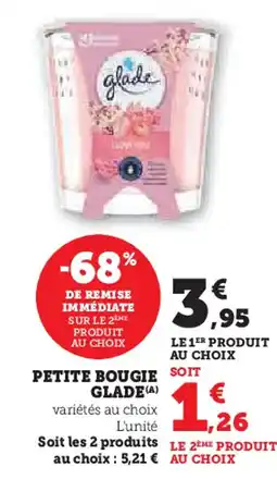 Super U GLADE Petite bougie soit offre