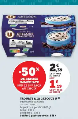 Super U U Yaourts a la grecque offre