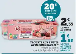 Super U U Yaourts aux fruits avec morceaux offre