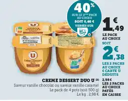 Super U U Creme dessert duo offre