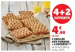 Super U 4 grillés aux pommes + 2 offerts offre