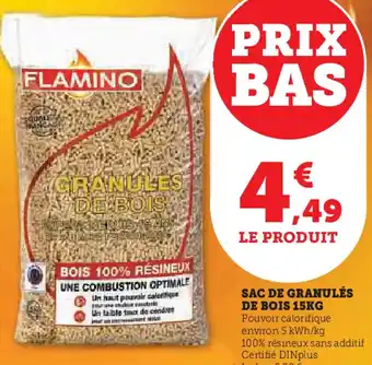 Super U FLAMINO Sac de granulés de bois offre