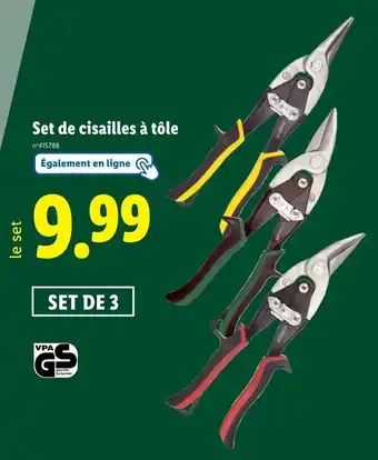 Lidl Set de cisailles à tôle offre