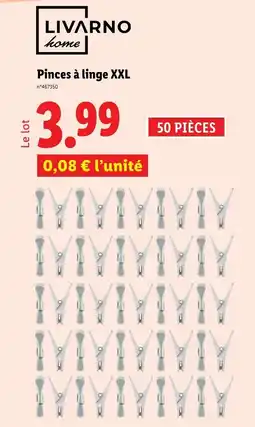 Lidl LIVARNO HOME Pinces à linge XXL offre