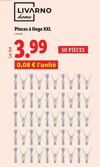 Lidl LIVARNO HOME Pinces à linge XXL offre