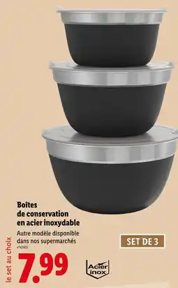 Lidl Boîtes de conservation en acier inoxydable offre