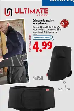 Lidl ULTIMATE Ceinture lombaire ou cache-cou offre