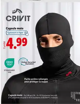 Lidl CRIVIT Cagoule moto offre