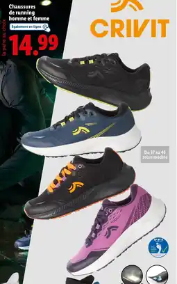 Lidl CRIVIT Chaussures de running homme et femme offre