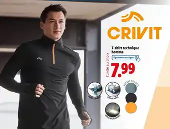 Lidl CRIVIT T-shirt technique homme offre