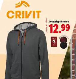 Lidl CRIVIT Sweat zippé homme offre