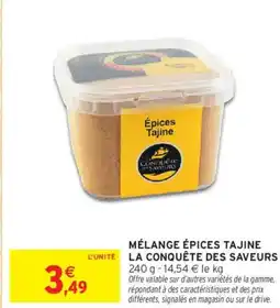 Intermarché LA CONQUÊTE DES SAVEURS Mélange épices tajine offre