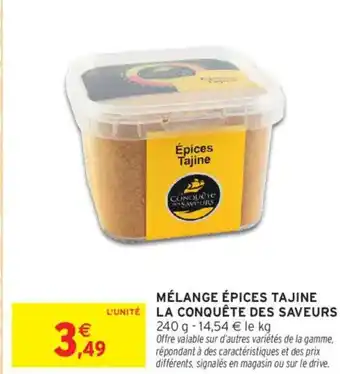 Intermarché LA CONQUÊTE DES SAVEURS Mélange épices tajine offre