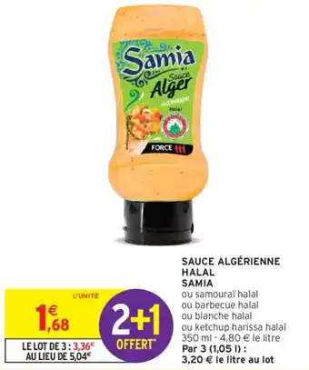 Intermarché SAMIA Sauce algérienne halal offre