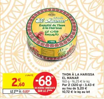 Intermarché EL MANAR Thon à la harissa offre