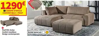 Conforama Canapé d'angle convertible + pouf offre