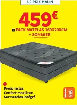 Conforama Pack matelas 160x200cm + sommier offre