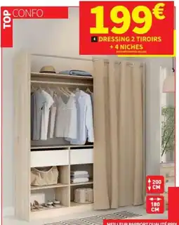 Conforama Dressing 2 tiroirs +4 niches offre