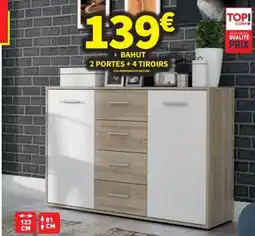 Conforama Bahut 2 portes + 4 tiroirs offre