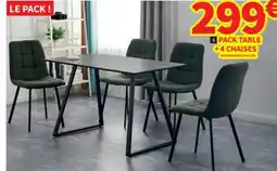 Conforama Pack table +4 chaises offre